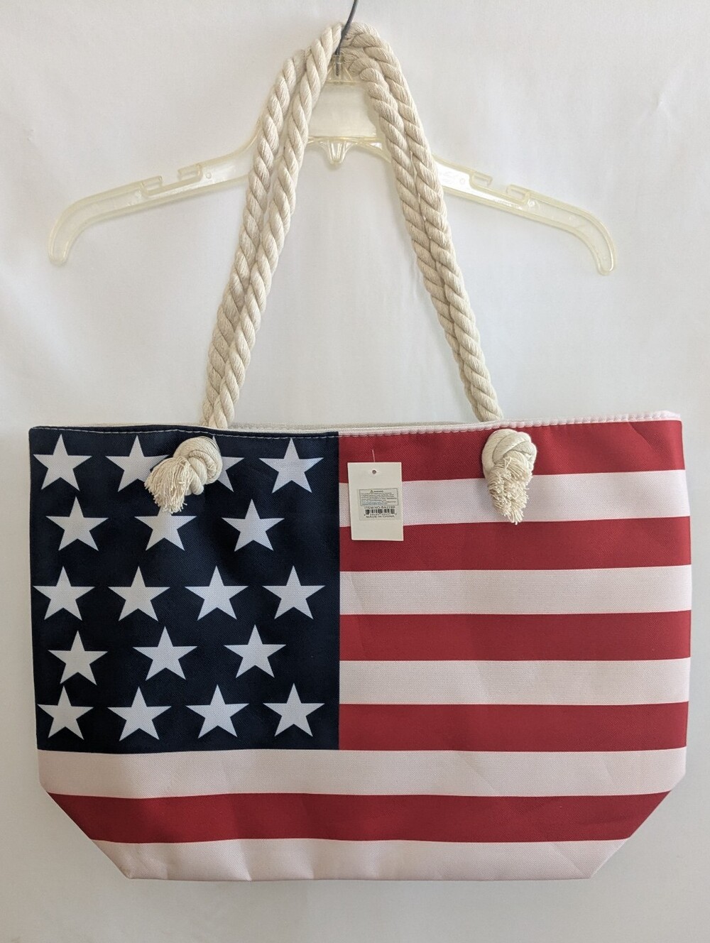 American Flag Themed Canvas Tote Bag